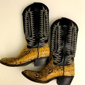 Men’s Cowtown Snake Skin Leather boots Size 7D